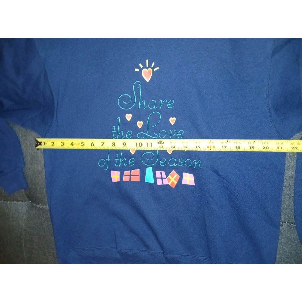 Vintage Garment Graphics Christmas Sweatshirt Large USA Made Mock Neck Holiday - Picture 5 of 7